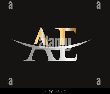 Initial Monogram Letter AE Logo Design Vector. AE Logo Design Template Stock Vector