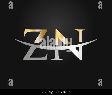 Initial Monogram Letter ZN Logo Design Vector. ZN Logo Design Template Stock Vector