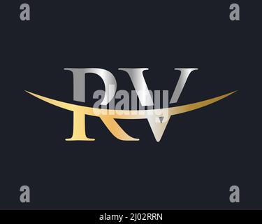 Initial Monogram Letter RV Logo Design Vector. RV Logo Design Template Stock Vector