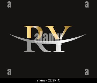 Initial Monogram Letter RY Logo Design Vector. RY Logo Design Template Stock Vector