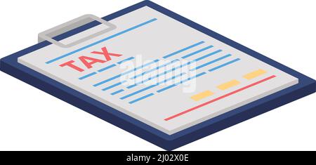 tax clipboard isometric style icon Stock Vector