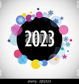 2023 Happy New Year. Modern dry brush lettering Stock Vector Image &amp; Art - Alamy