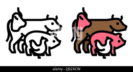 slaughter house filled outline icon for decoration, website, web, presentation, printing, banner, logo, poster design, etc. Stock Vector