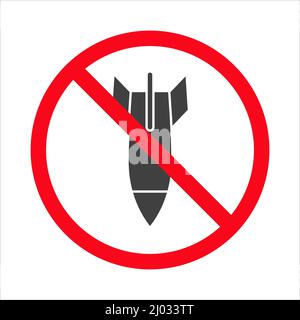 Bombing stop sign on white background Stock Vector