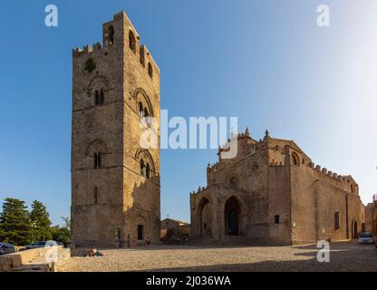 Cathedral, Erice, Trapani, Sicily, Italy, Europe Stock Photo