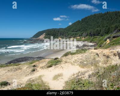 View from the Strawberry Hill Wayside on Route 101, Oregon, United States of America, North America Stock Photo