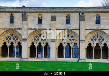 Outside view of Norwich cathedral cloisters. Stock Photo