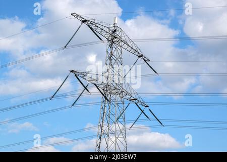 Power Lines Around Abcoude The Netherlands 15-3-2022 Stock Photo