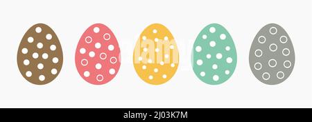 Easter eggs colorful icons collection. Decorated Easter eggs vector illustration. Stock Vector