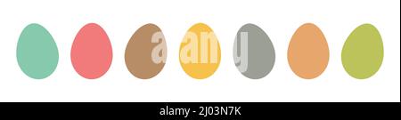 Easter eggs icons collection. Painted Easter eggs isolated on white background. Vector illustration. Stock Vector