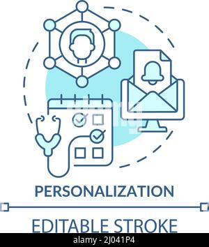 Personalization turquoise concept icon Stock Vector