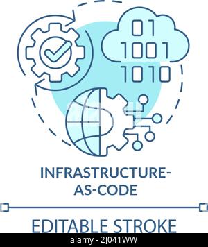 Infrastructure-as-code turquoise concept icon Stock Vector