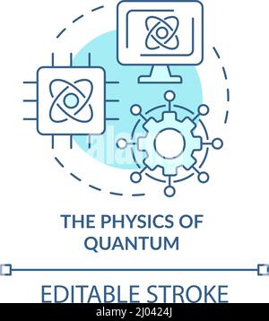 Physics of quantum turquoise concept icon Stock Vector