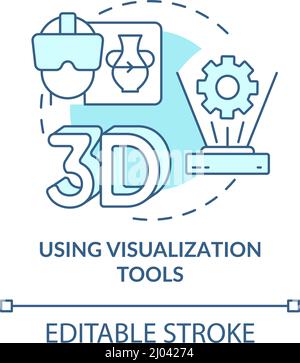 Using visualization tools turquoise concept icon Stock Vector