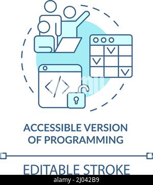 Accessible version of programming turquoise concept icon Stock Vector