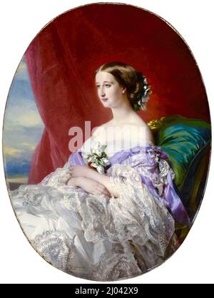 Empress Eugénie de Montijo (1826-1920), Empress Consort of France (1853-1870), wife of Napoleon III of France, oil on canvas portrait painting by Franz Xaver Winterhalter, 1854 Stock Photo