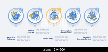 Trends in enterprise circle infographic template Stock Vector