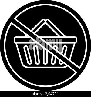 Buy less food products black glyph icon Stock Vector