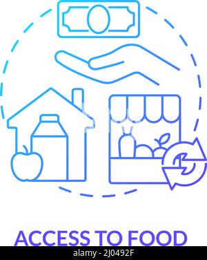 Access to food blue gradient concept icon Stock Vector