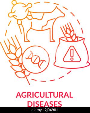 Agricultural diseases red gradient concept icon Stock Vector