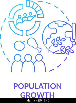 Population growth blue gradient concept icon Stock Vector