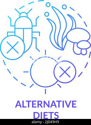 Alternative diets blue gradient concept icon Stock Vector
