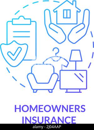 Homeowners insurance blue gradient concept icon Stock Vector