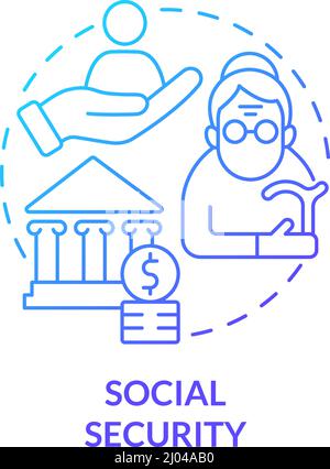 Social security blue gradient concept icon Stock Vector