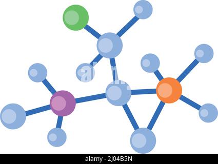 Molecules connection semi flat color vector object Stock Vector