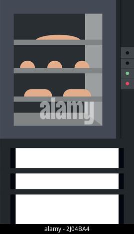 Opened bakery oven semi flat color vector object Stock Vector