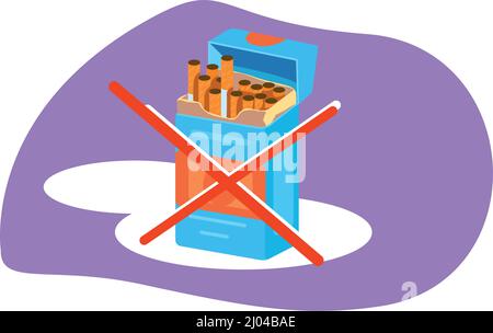 Smoking cessation 2D vector isolated illustration Stock Vector