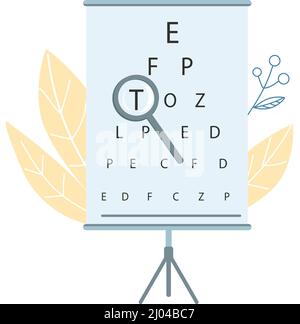 Eye test poster semi flat color vector object Stock Vector