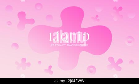 Beautiful Abstract Liquid Background, Sweet Pink and White Color Gradient Stock Vector