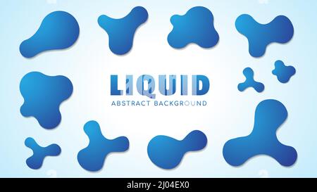 Abstract Liquid Background Design. Blue Water Color Gradient Stock Vector