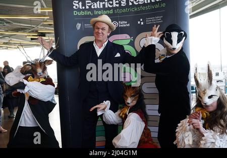 American-Irish actor John C. Reilly during a photocall for St. Patrick's Festival International at The Gravity Bar in The Guinness Storehouse, Dublin. John will appear in the national St. Patrick's Day Parade in Dublin on March 17, alongside Grand Marshal's Paralympic gold medal swimmer Ellen Keane and Olympic gold medal boxer Kellie HarringtonPicture date: Wednesday March 16, 2022. Stock Photo