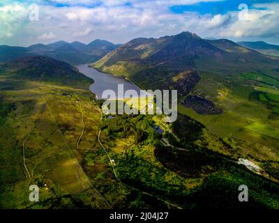 Mournes, Aerial, County Down, Silent Valley, Northern Ireland Stock Photo
