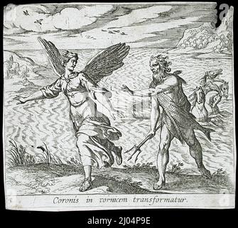 The Daughter of Coroneus Changed into a Crow, published 1606. Series ...