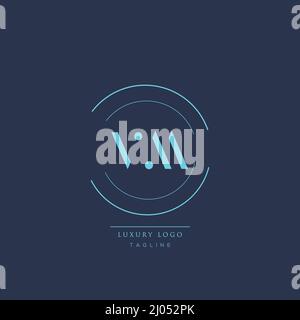 Luxury modern VM Initial Letter Business Logo Design Alphabet Icon Vector Symbol. Stock Vector