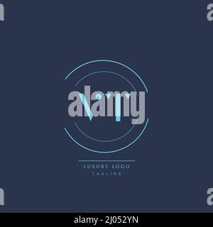 Luxury modern VT Initial Letter Business Logo Design Alphabet Icon Vector Symbol. Stock Vector