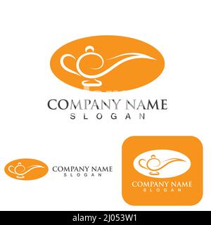 Magic lamp logo and icon vector Stock Vector