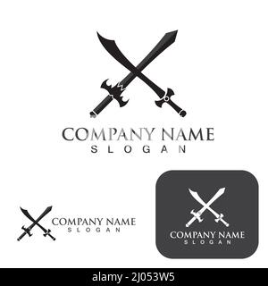 Sword game item vector symbol logo Stock Vector