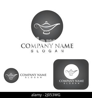 Magic lamp logo and icon vector Stock Vector