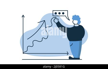 Business chart and analytic datum technology. Analysis marketing graph and strategy statistic vector illustration concept. Development diagram and gro Stock Vector