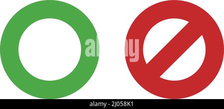 A set of icons of circle and stop sign. Editable vector. Stock Vector