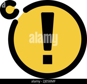 Danger or warning. Exclamation mark caution sign. Editable vector. Stock Vector