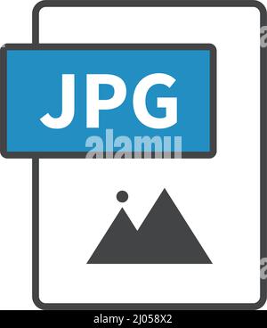 JPG file icon. File saving extension for images. Saving a photo. Editable vector. Stock Vector