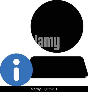 Person with information icon. Editable vector. Stock Vector