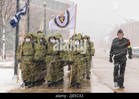 Great Lakes, Illinois, USA. 7th Mar, 2022. A recruit division marches in formation at Recruit Training Command. More than 40,000 recruits train annually at the Navy's only boot camp. Credit: U.S. Navy/ZUMA Press Wire Service/ZUMAPRESS.com/Alamy Live News Stock Photo