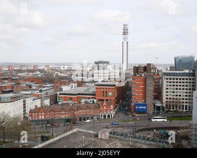 Birmingham skyline view from the Birmingham Library roof top. Stock Photo