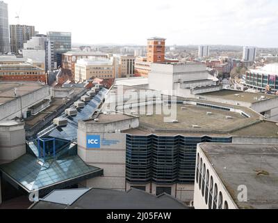 Birmingham skyline view from the Birmingham Library roof top. Stock Photo